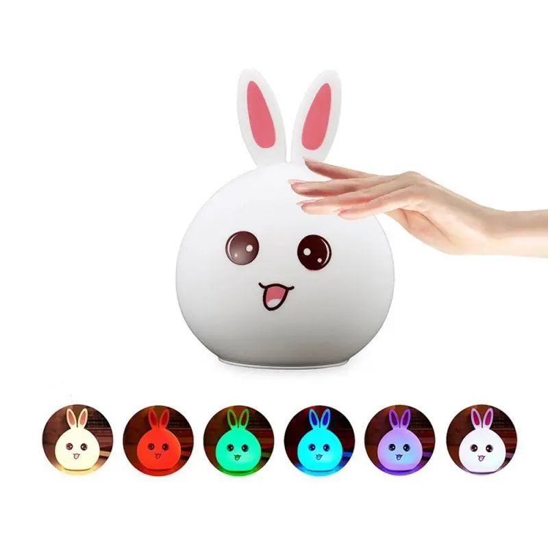 Dětská noční LED lampička KRÁLÍČEK RGB