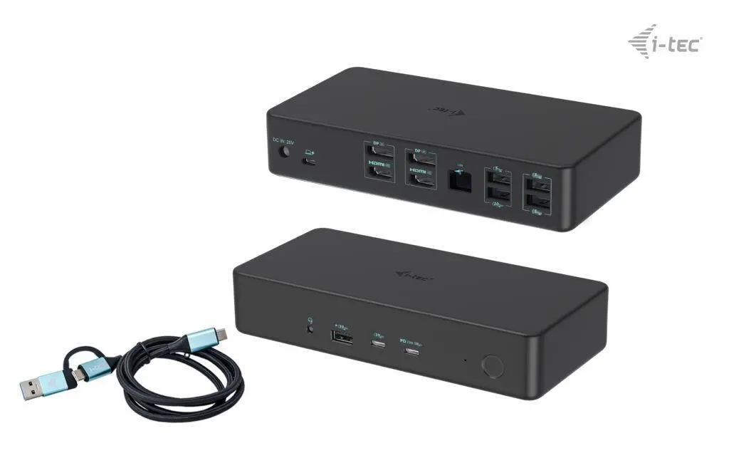 i-tec USB 3.0/USB-C/Thunderbolt 3 Professional Dual 4K Display Docking Station Gen2, PD 100W