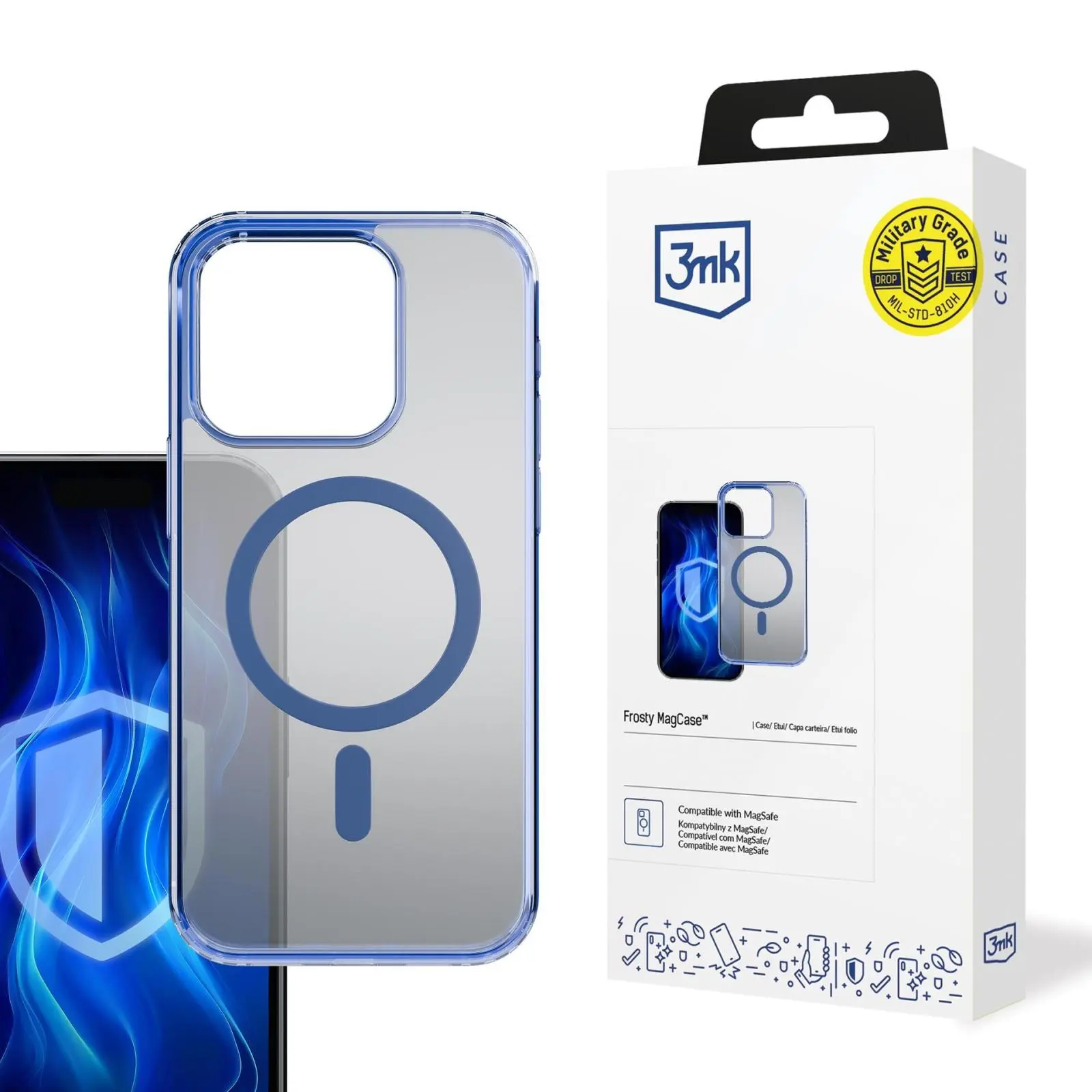 3mk ochranný kryt Frosty MagCase Blue pro Apple iPhone 16 Pro Max