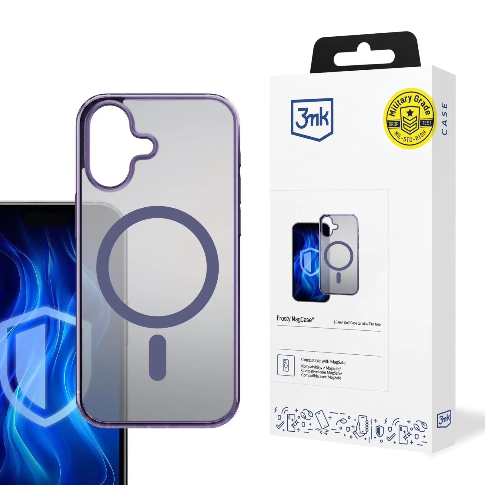 3mk ochranný kryt Frosty MagCase Purple pro Apple iPhone 16