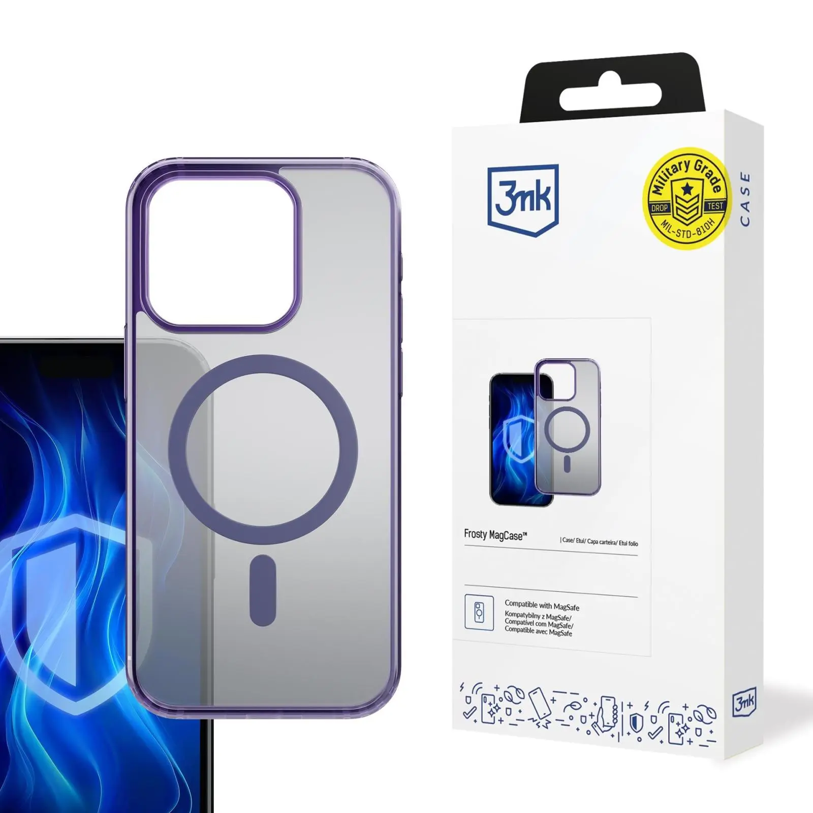 3mk ochranný kryt Frosty MagCase Purple pro Apple iPhone 16 Pro Max