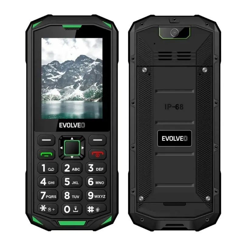 EVOLVEO StrongPhone X5, IP68 odolný Dual SIM telefon, 2,4"LCD, 2500mAh, černo-zelený