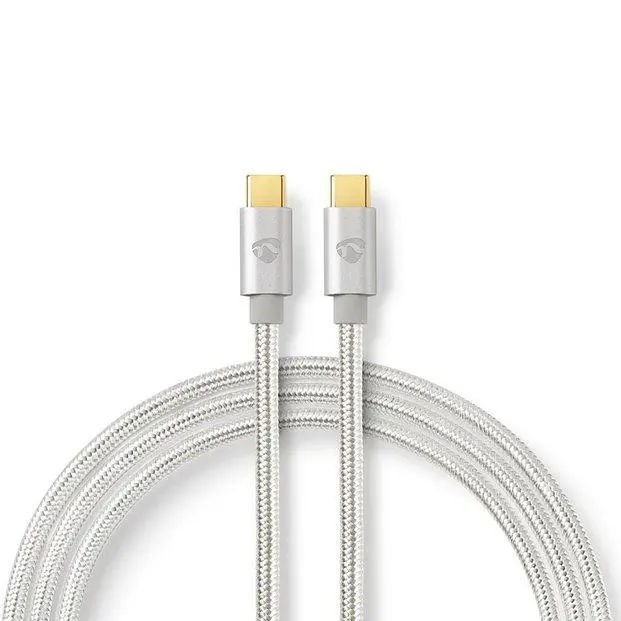 Nedis CCTB60800AL20 - USB 2.0 kabel | USB-C Zástrčka | USB-C Zástrčka | 480 Mbps | 2.00 m | Stříbrná