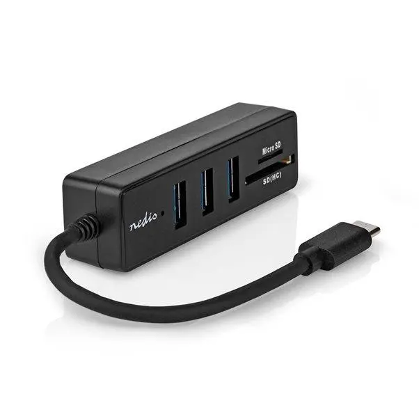 Nedis CCGB64785WT01 - USB hub| 1x USB-C | 1x USB-C / 2x USB 2.0 A Female | 3 Porty port(s) | Napájení z USB