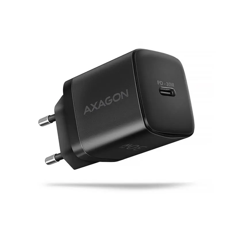 AXAGON ACU-PD30, Sil nabíječka do sítě 30W, 1x port USB-C, PD3.0/PPS/QC4/SFC/AFC/Apple, černá
