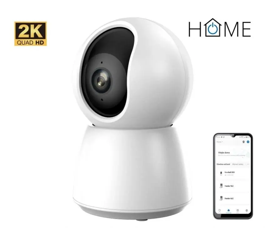 iGET HOME Camera CS4 White - WiFi 2K IP kamera, noční vidění, audio, RJ45, auto tracking
