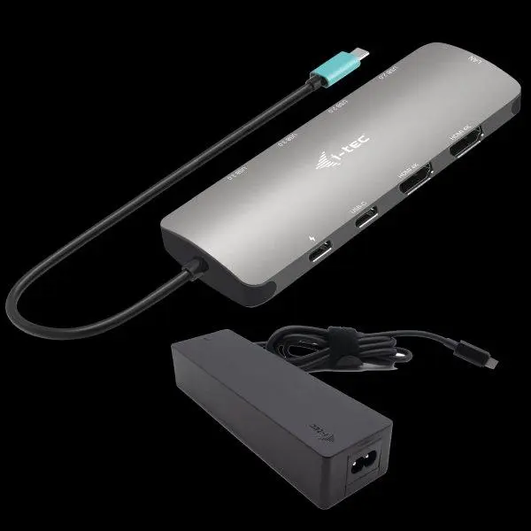 i-tec USB-C Metal Nano 2x HDMI Docking Station, PD 100W + Charger 100W (bundle)