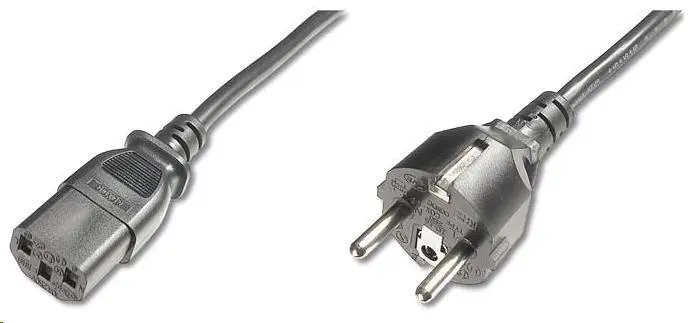 PremiumCord Kabel síťový 230V k počítači 2m , přímý konektor do zásuvky