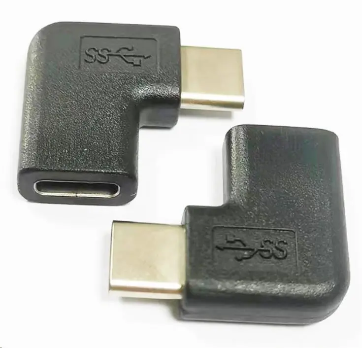 PremiumCord USB 3.1 C/male - C/female zahnutý konektor 90°