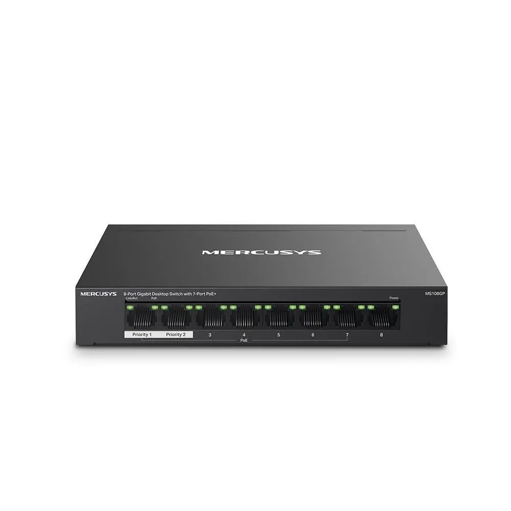 MERCUSYS switch MS108GP (8xGbE, 7xPoE+, 65W, fanless)