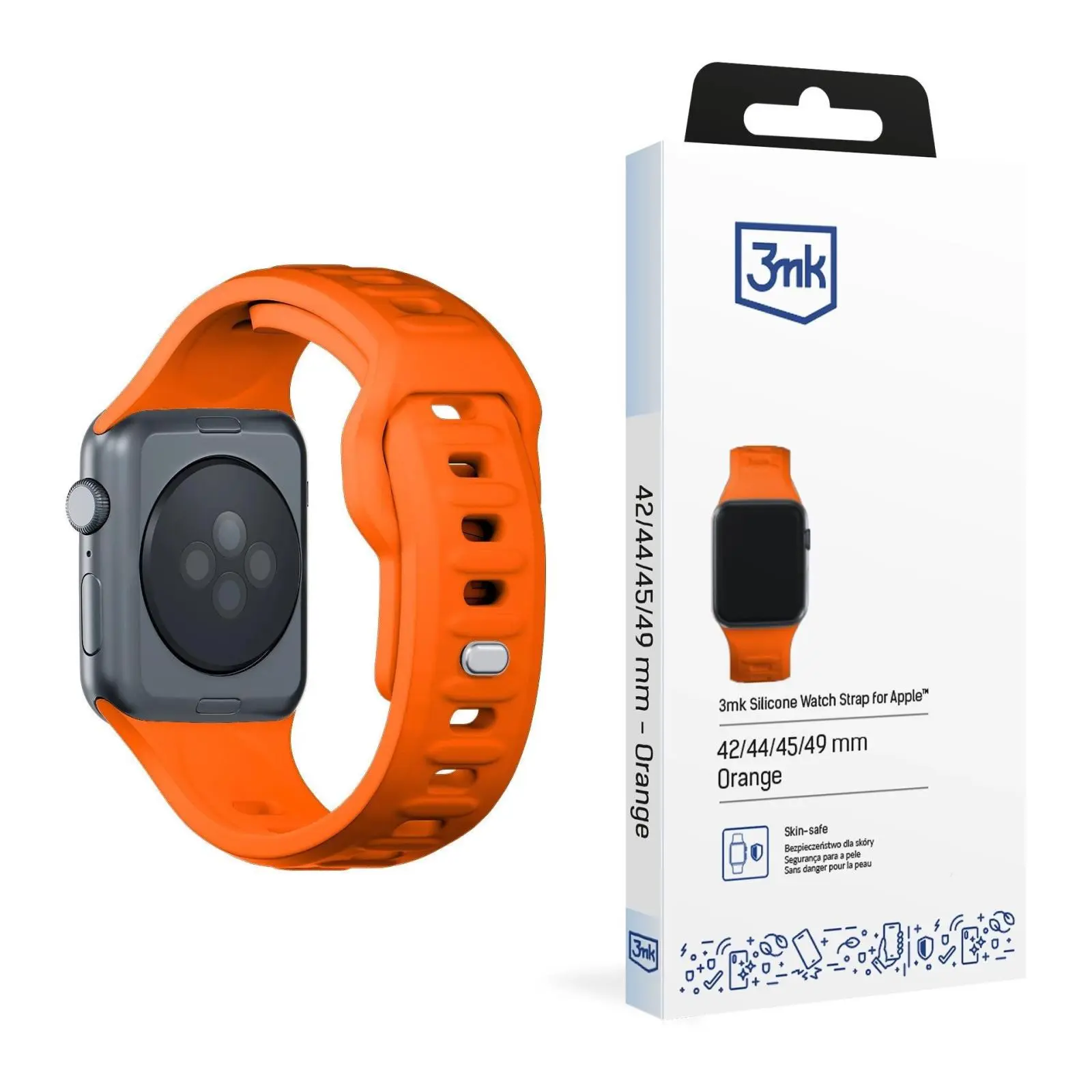 3mk řemínek Watch Strap pro Apple 42/44/45/49 mm Orange