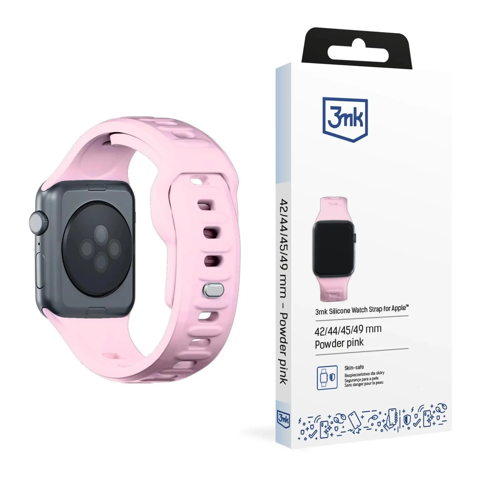 3mk řemínek Watch Strap pro Apple 42/44/45/49 mm Powder Pink