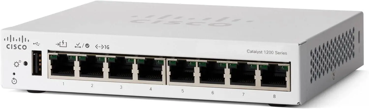Cisco Catalyst switch C1200-8T-D (8xGbE, 1xPoE-in, fanless)