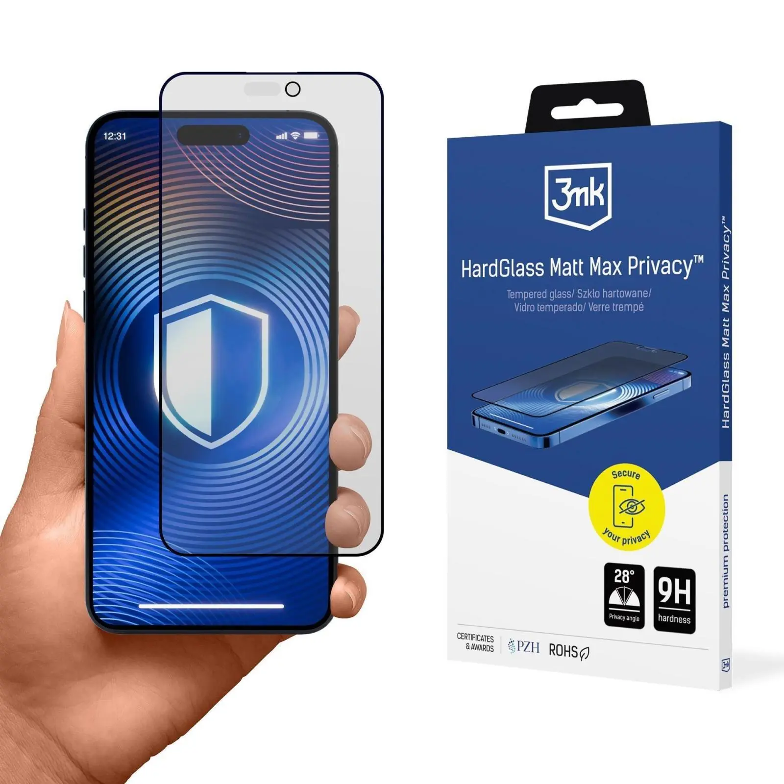 3mk tvrzené sklo HardGlass Matt Max Privacy pro Apple iPhone 14 Pro Max