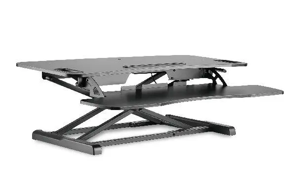 DIGITUS Stojan pro výškové nastavení pracovní plochy pro sezení/stání 95x61x11-46cm; Dolní zasuvka na klávesnice a myš