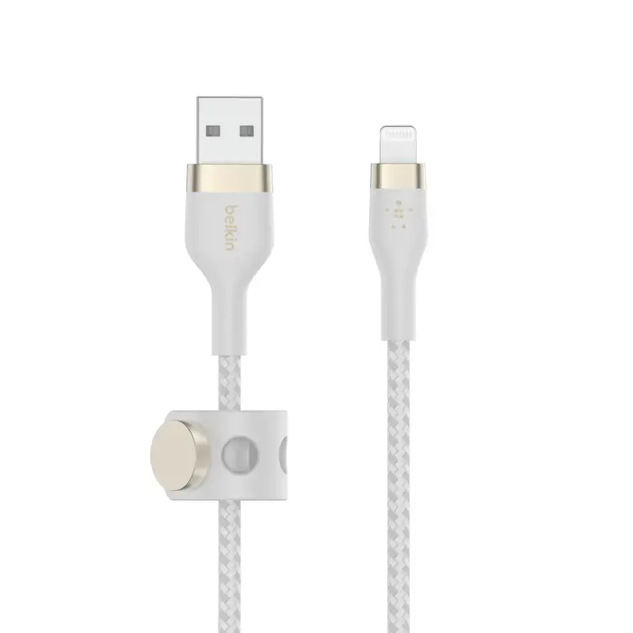 Belkin BOOST CHARGE Lightning/USB-A kabel, 3m, bílý - odolný PRO Flex