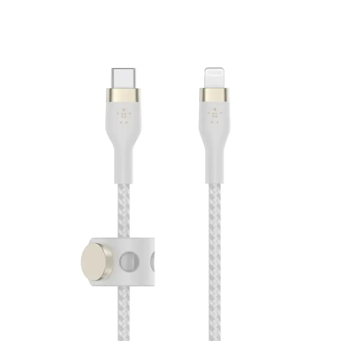 Belkin BOOST CHARGE Lightning/USB-C kabel, 3m, bílý - odolný PRO Flex