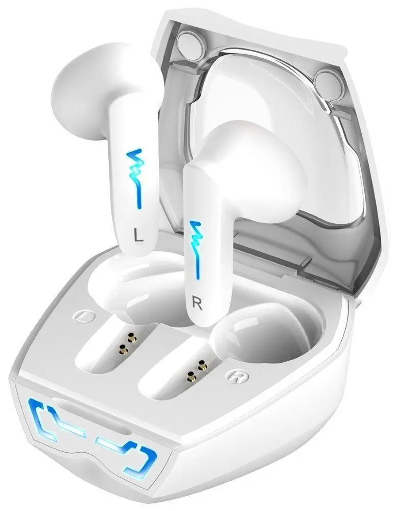 Genius HS-M920BT, Headset, bezdrátový, do uší, mikrofon, výdrž 4 hodiny, LED podsvícení, Bluetooth, USB-C, bílý