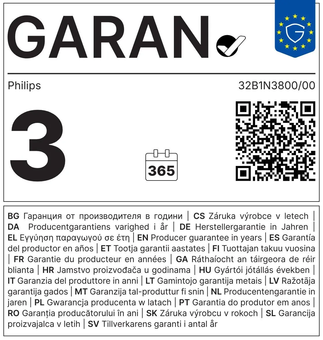 Philips/32B1N3800/31,5"/VA/4K UHD/60Hz/4ms/Black/3R