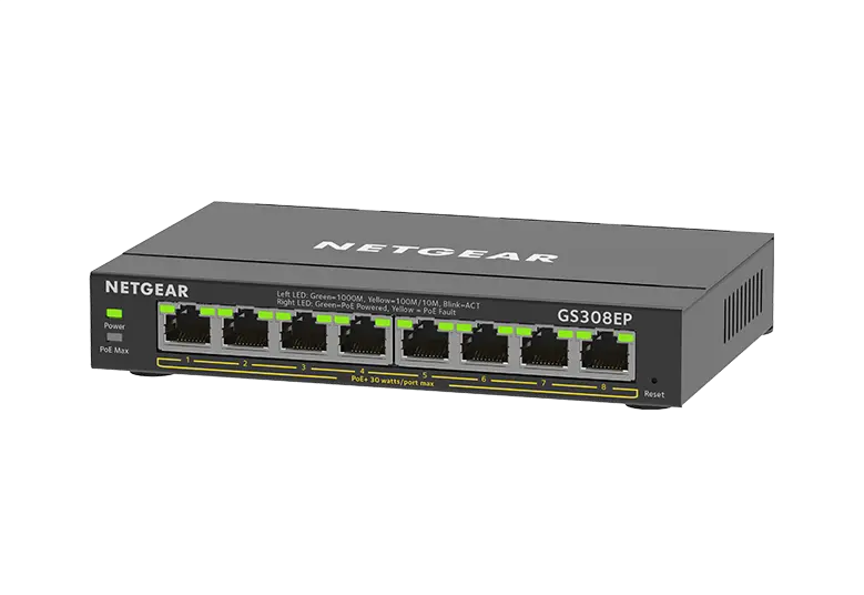 NETGEAR 8PT GE PLUS SWCH W/ POE+ GS308EP-100PES