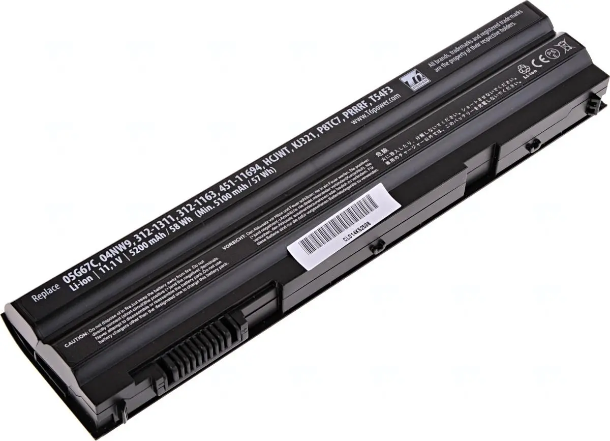 Baterie T6 power Dell Latitude E6420, E6430, E6520, E6530, E5420, E5430, E5520 - 5200mAh, Li-ion, neoriginální