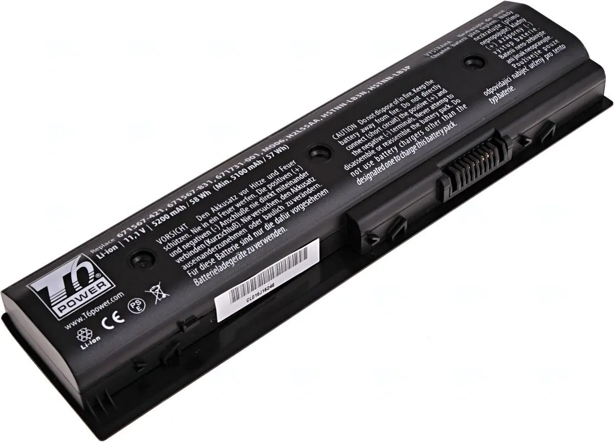 Baterie T6 Power pro HP Pavilion dv4-5000, dv6-7000, dv7-7000, m6-1000, 5200mAh, 58Wh, 6cell
