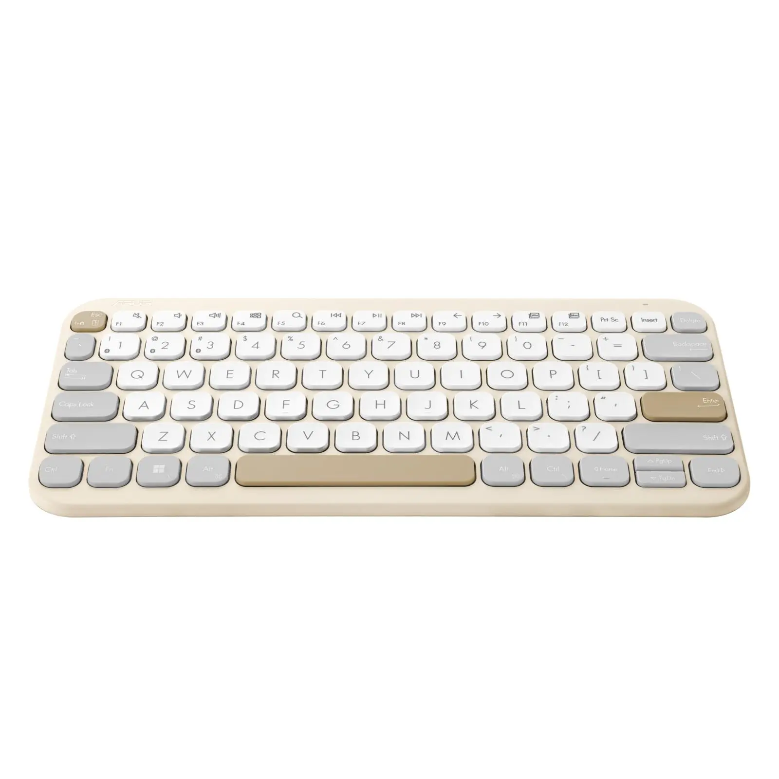 ASUS klávesnice KW100 Oat Milk - bezdrátová/bluetooth/CZ/SK/krémová with copilot key