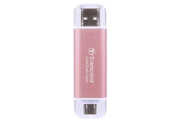 TRANSCEND Externí SSD ESD310P 2TB, External SSD, USB 10Gbps, Type C/A, růžová