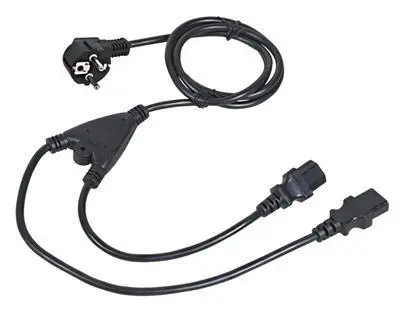 Kabel C-TECH síťový 1,8m 220/230V napájecí, rozdvojka Y, VDE