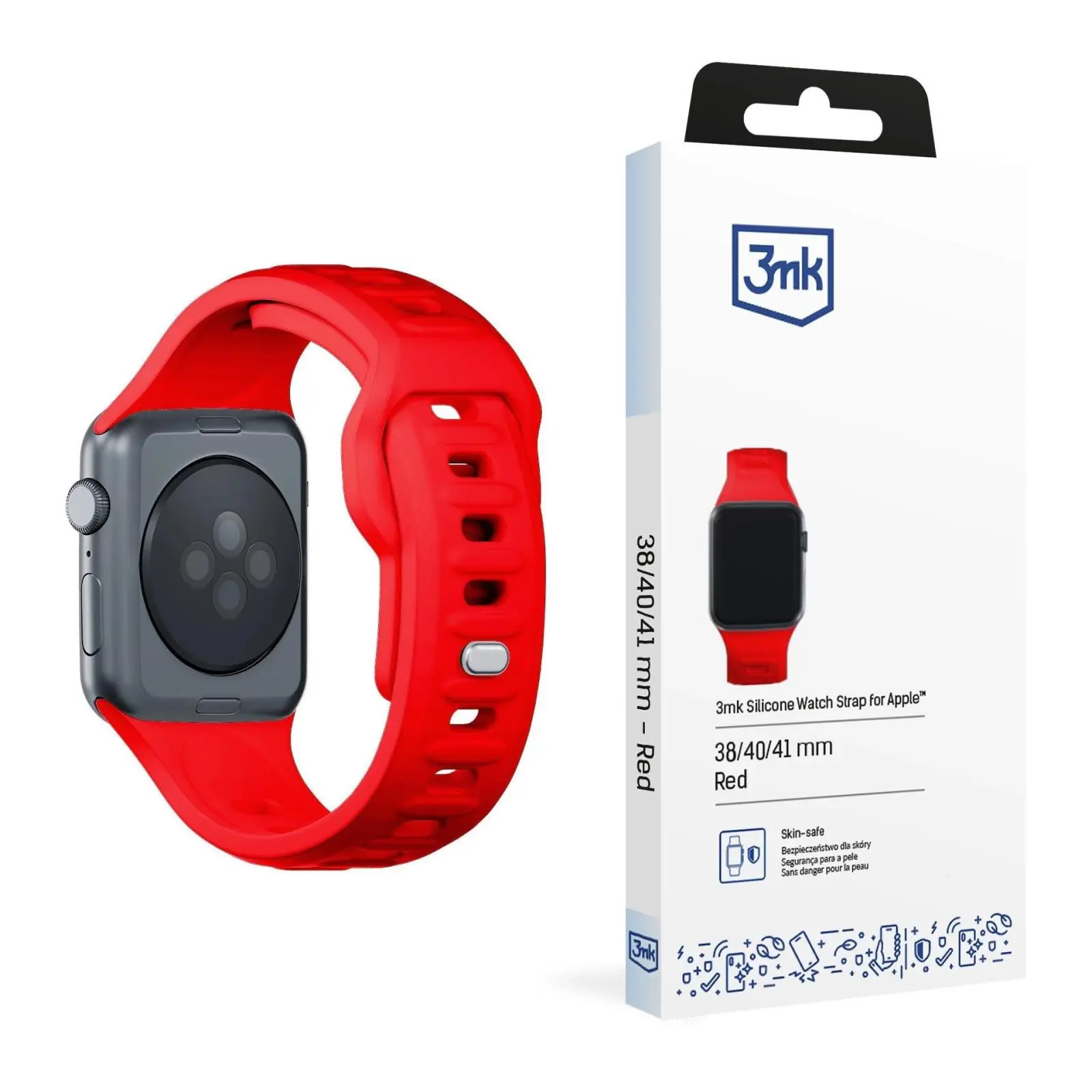 3mk řemínek Watch Strap pro Apple 38/40/41 mm Red