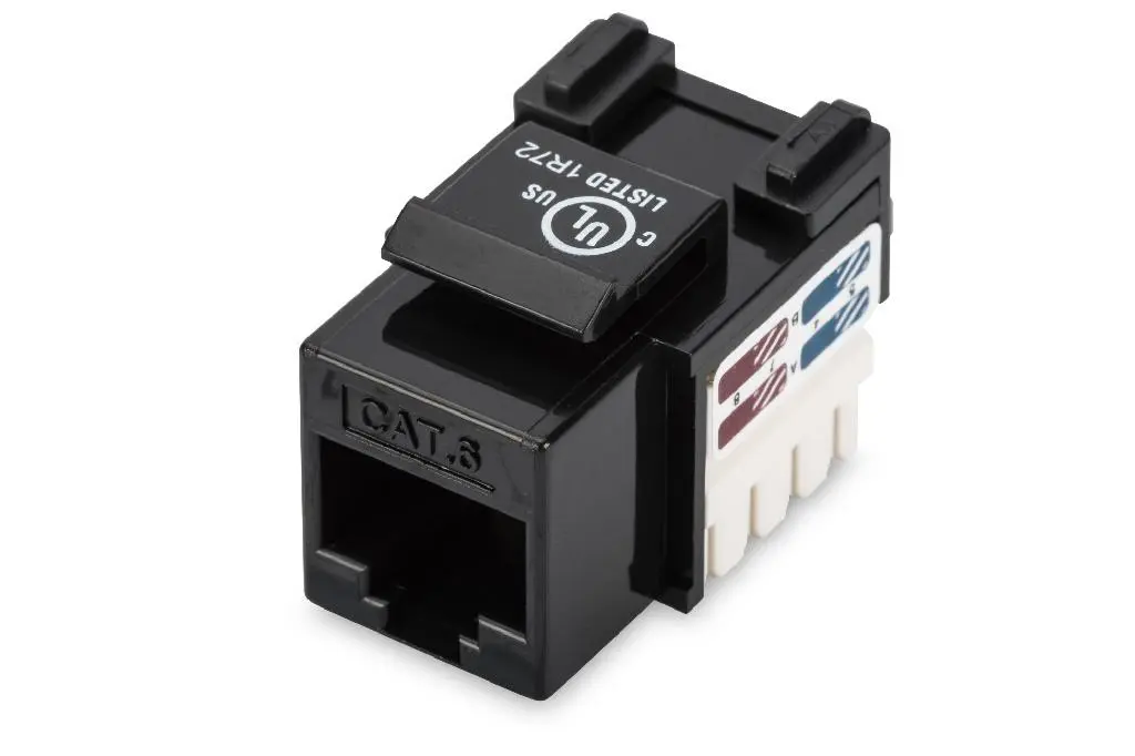Digitus CAT 6 Keystone Jack, nestíněný RJ45 na LSA, barva černá