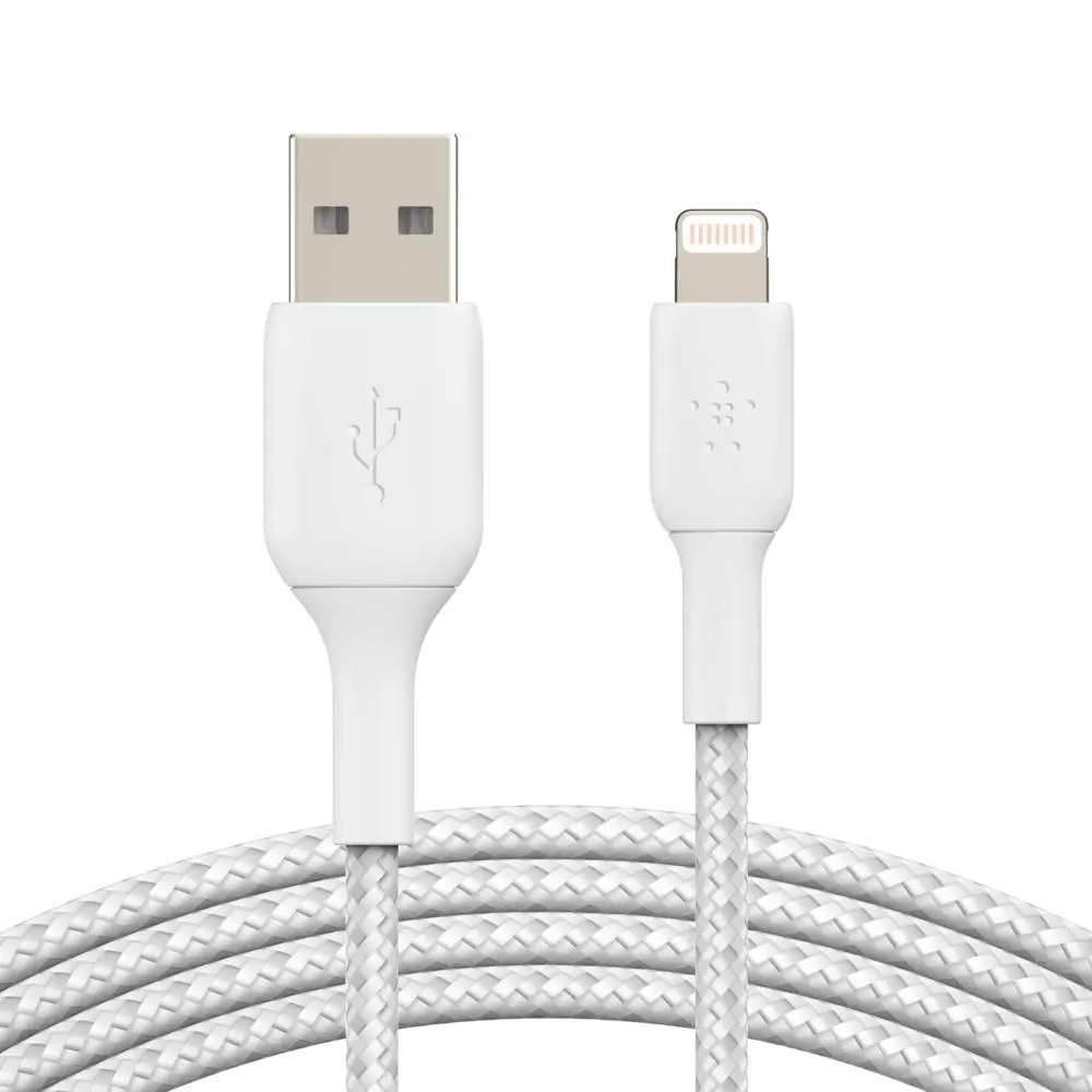Belkin BOOST CHARGE Lightning/USB-A kabel, 1m, bílý - odolný