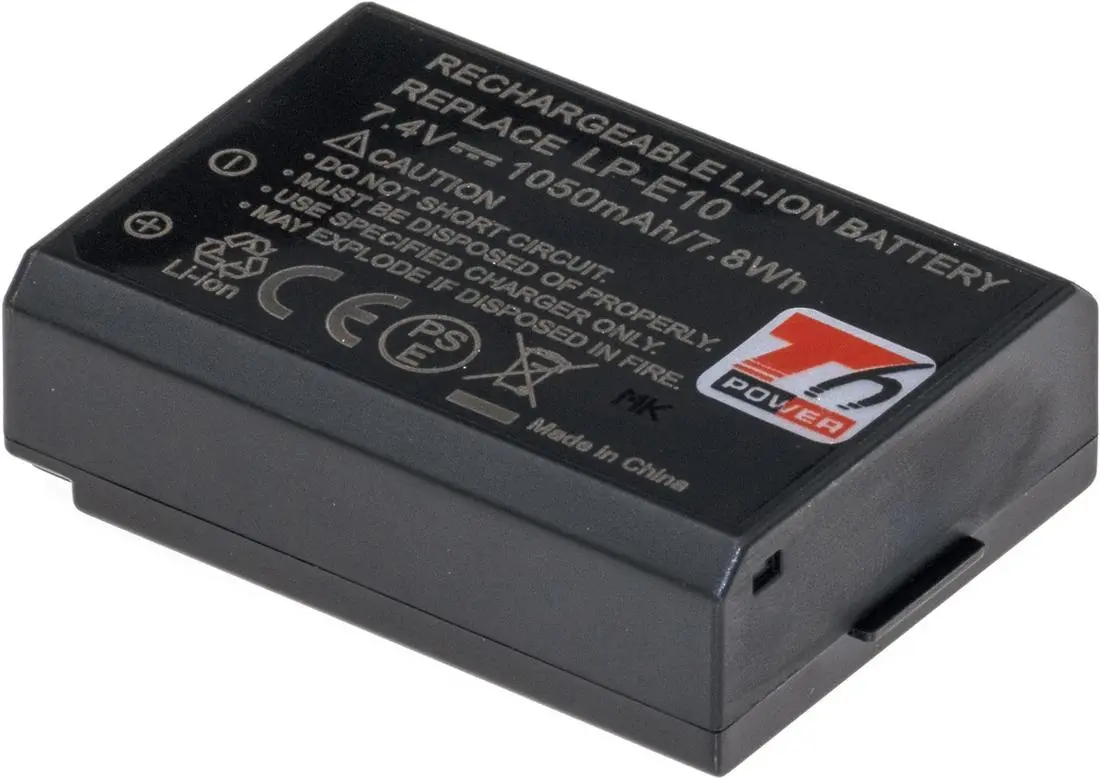 Baterie T6 power Canon LP-E10, 1050mAh, 7,8Wh, černá