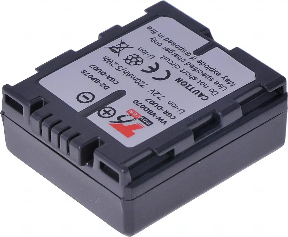 Baterie T6 Power pro Panasonic VW-VBD070, CGA-DU07, CGR-DU07, Hitachi DZ-BP07S, 720mAh, 5,2Wh