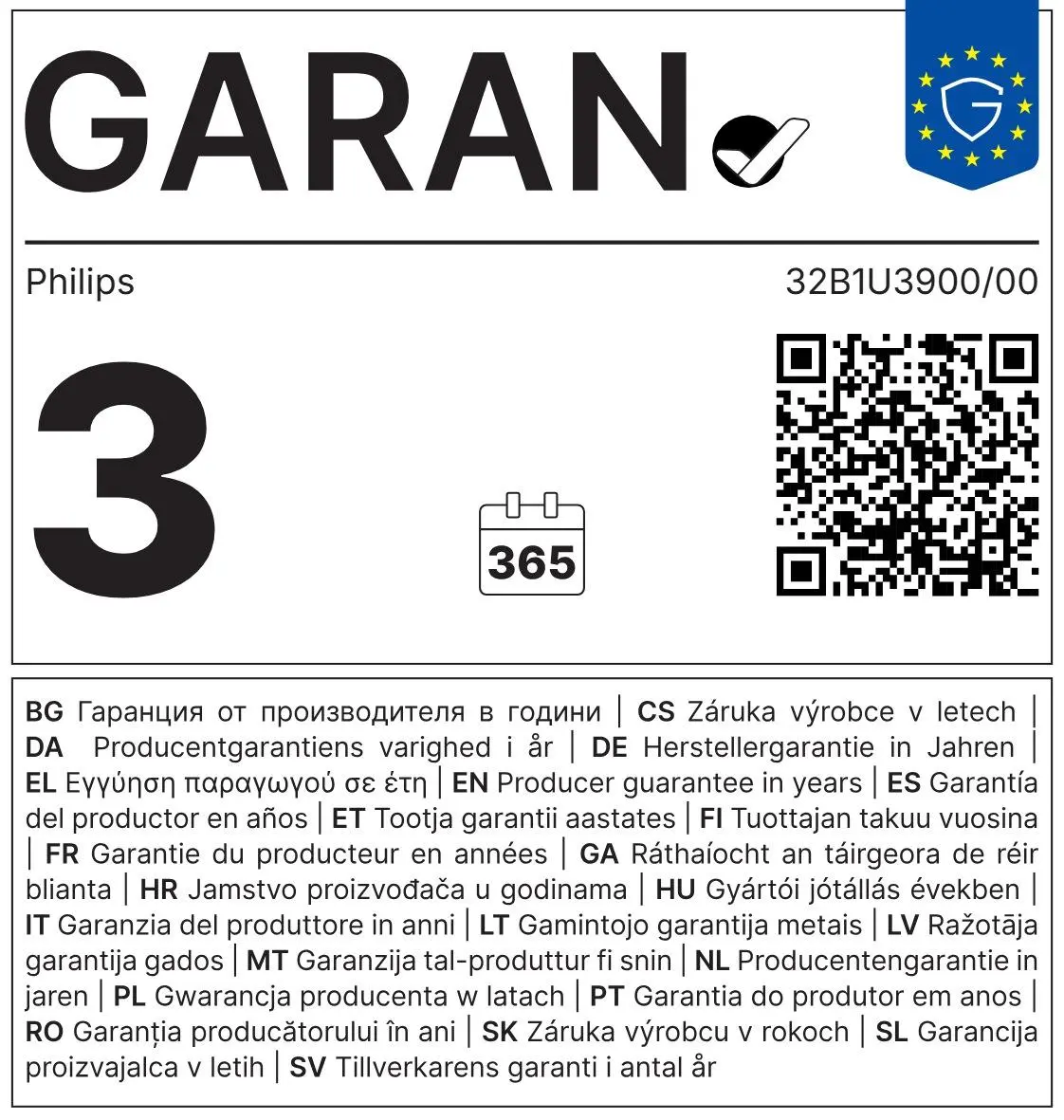 Philips/32B1U3900/31,5"/VA/4K UHD/60Hz/4ms/Black/3R