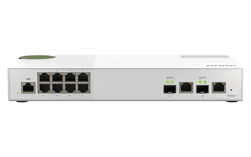 QNAP řízený switch QSW-M2108-2C (8x 2,5GbE RJ45 a 2x kombinované 10GbE SFP+ / RJ-45)