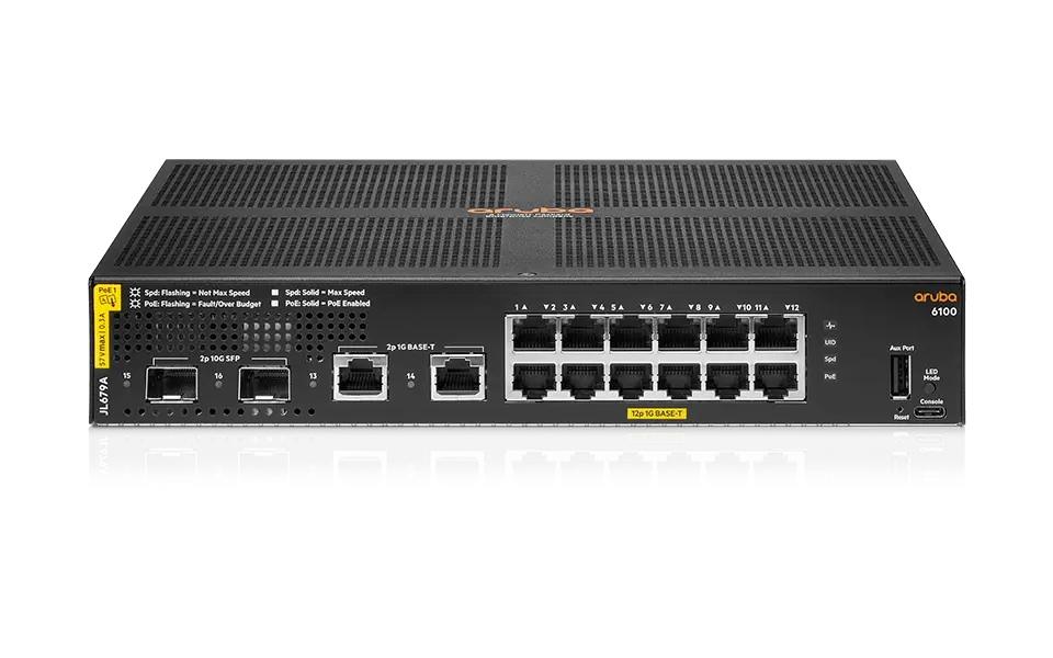 Aruba 6100 12G CL4 2SFP+ 139W Switch