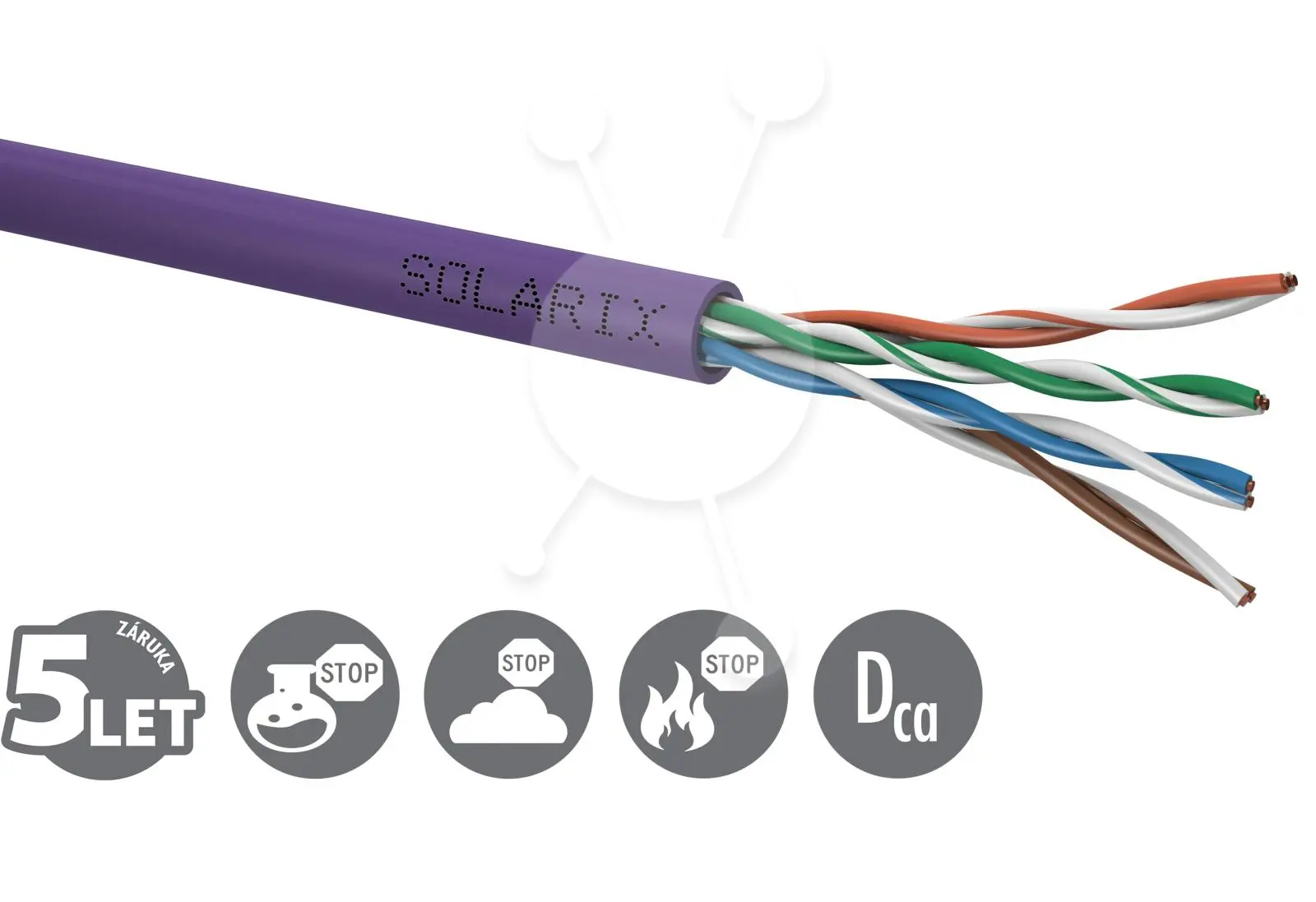 UTP kabel Solarix SXKD-5E-UTP-LSOH fialový metráž