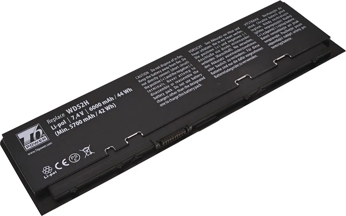 Baterie T6 power Dell Latitude E7240, 4cell, 6000mAh - neoriginální