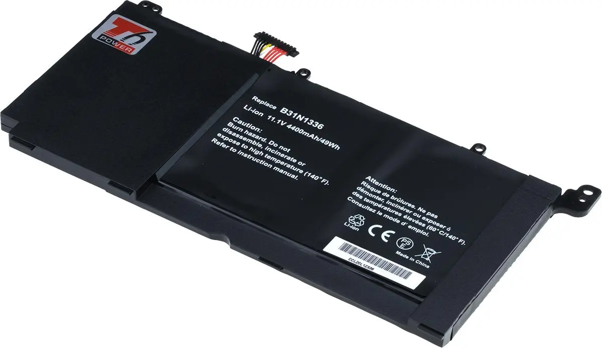 Baterie T6 Power pro Asus VivoBook S551L, R551L, K551L, V551L serie, 4400mAh, 49Wh, 3cell, Li-pol