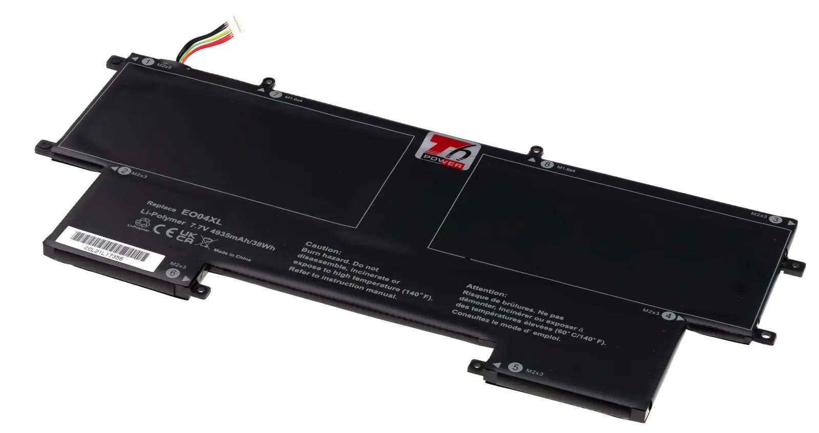 Baterie T6 Power pro HP EliteBook Folio G1, 4935mAh, 38Wh, 4cell, Li-pol