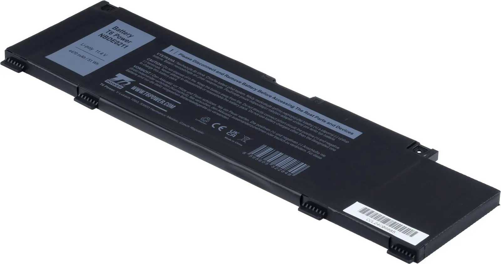 Baterie T6 Power pro Dell G3 15 3500, 3590, G5 15 5500, Inspiron 14 5490, 4470mAh, 51Wh, 3cell