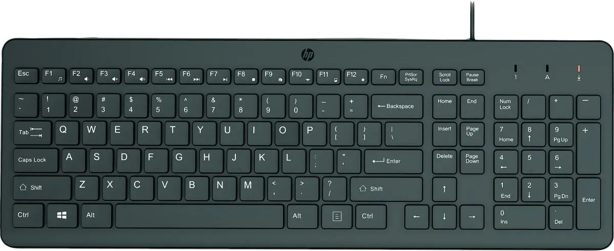 HP 150/Drátová USB/UK layout/Černá