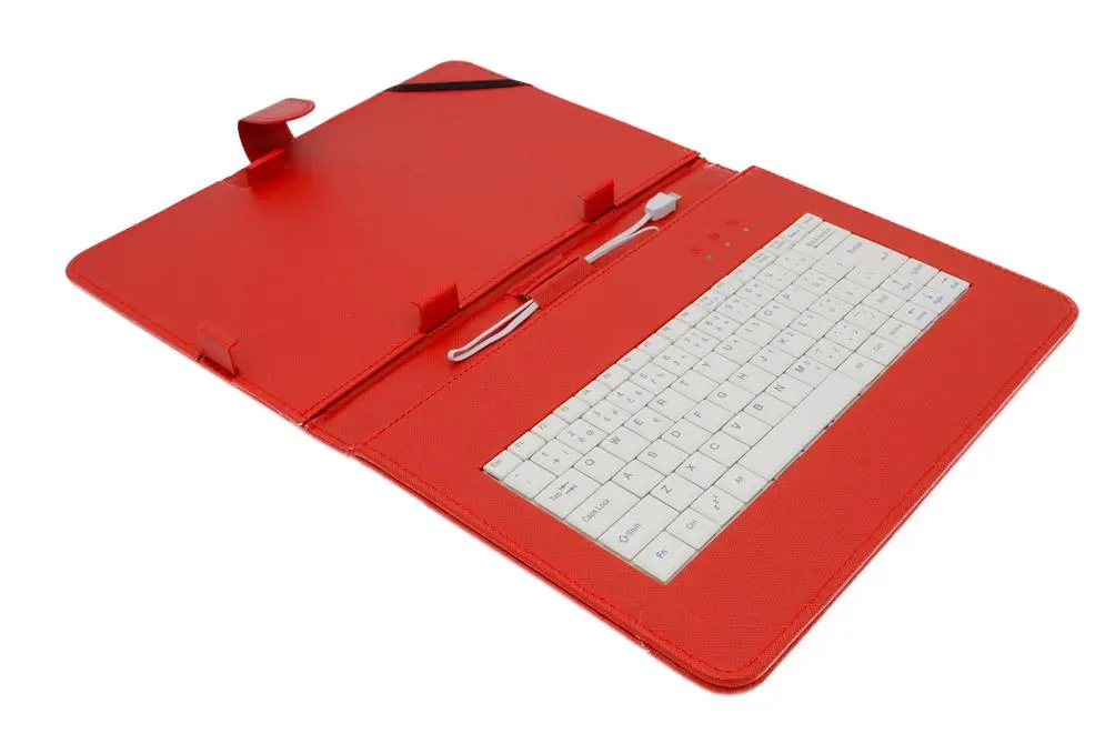 AIREN AiTab Leather Case 4 with USB Keyboard 10" RED (CZ/SK/DE/UK/US.. layout), Leather Case 4 10R