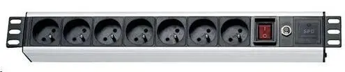 19" rozvodný panel XtendLan 5x230V, 2xIEC320-C13, ČSN, vypínač, indikátor napětí, nadproudová ochrana, kabel 1, 8m, 1, 5U