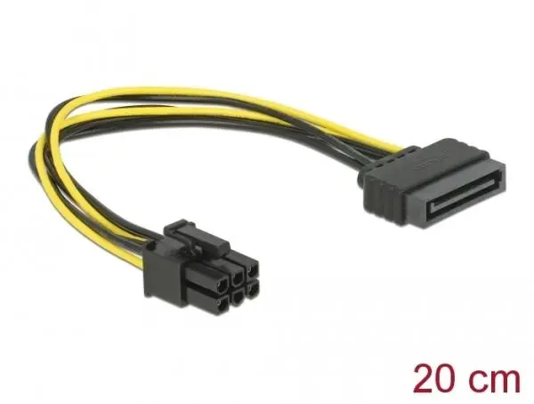 Delock napájecí kabel SATA 15 pin na 6 pin PCI Express