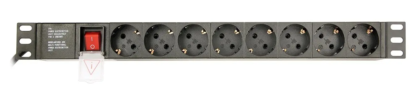 Gembird PDU 8 schucko, 1U, 16 A, 3m EG-PDU-014