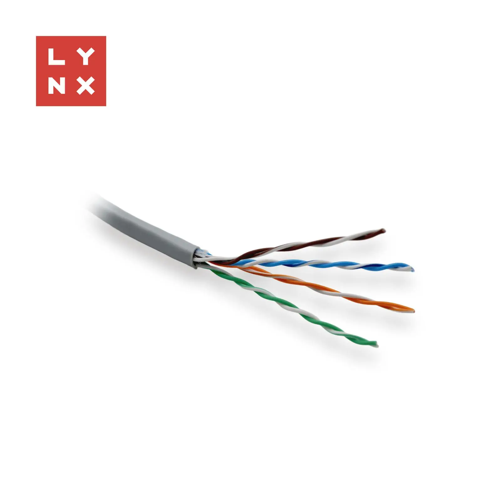 LYNX UTP kabel Cat5e, PVC (Eca), celoměděný, vnitřní, šedý, box 305m