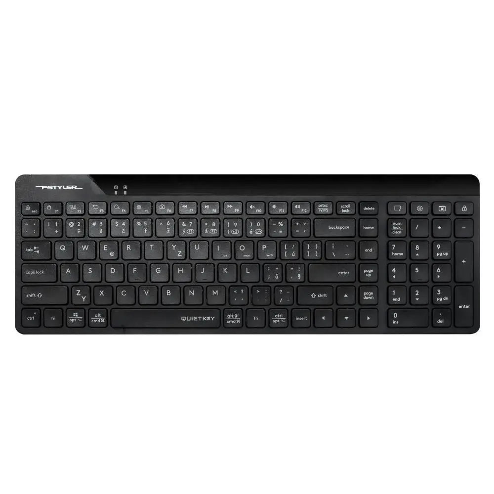 A4tech FStyler FBK23 AS, bezdrátová Dual mode Bluetooth+2, 4G klávesnice, CZ, černá