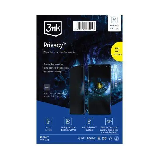 3mk All-Safe Privacy - AIO fólie Phone Dry & Wet Fitting v2.0 25 pcs